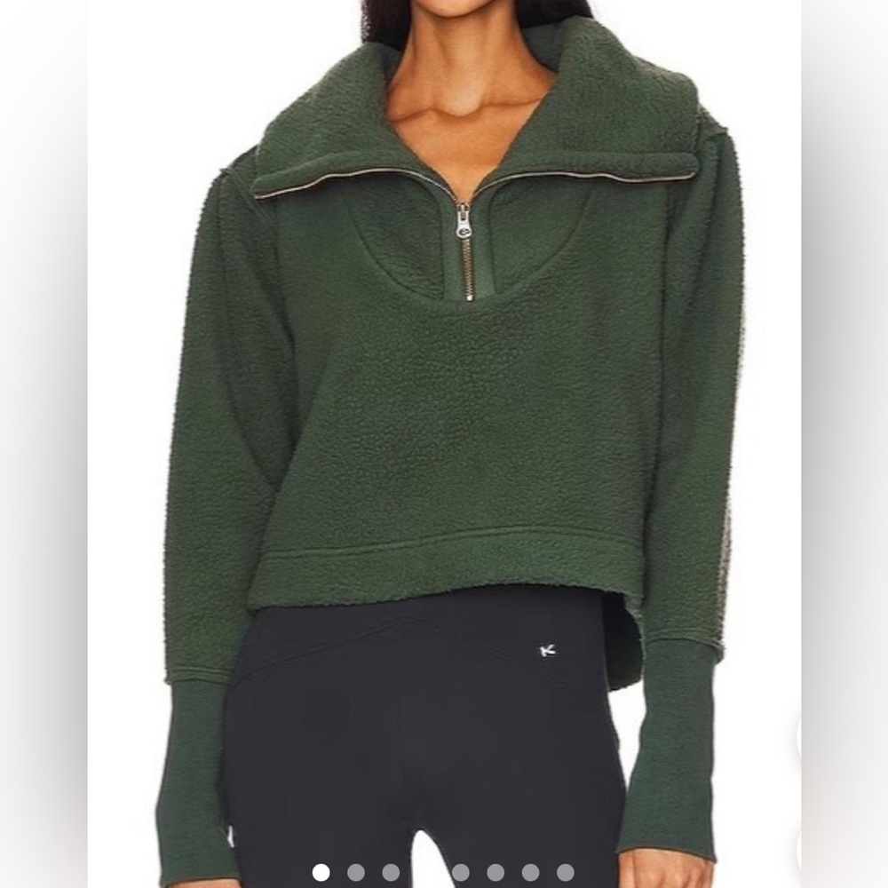 Free People Fleece Poppy Pullover Cropped Sweatshirt
